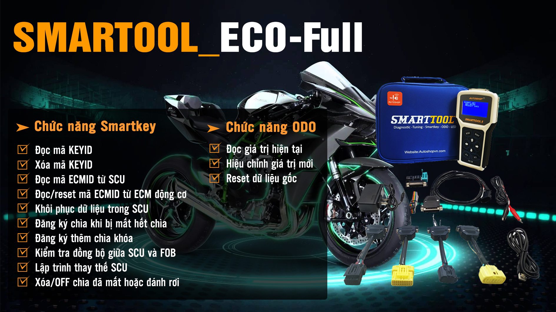 bảng chức năng Smart tool ECO - ODO