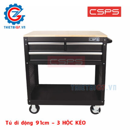 Xe Đẩy Đồ Nghề CSPS 91cm - 03 hộc kéo